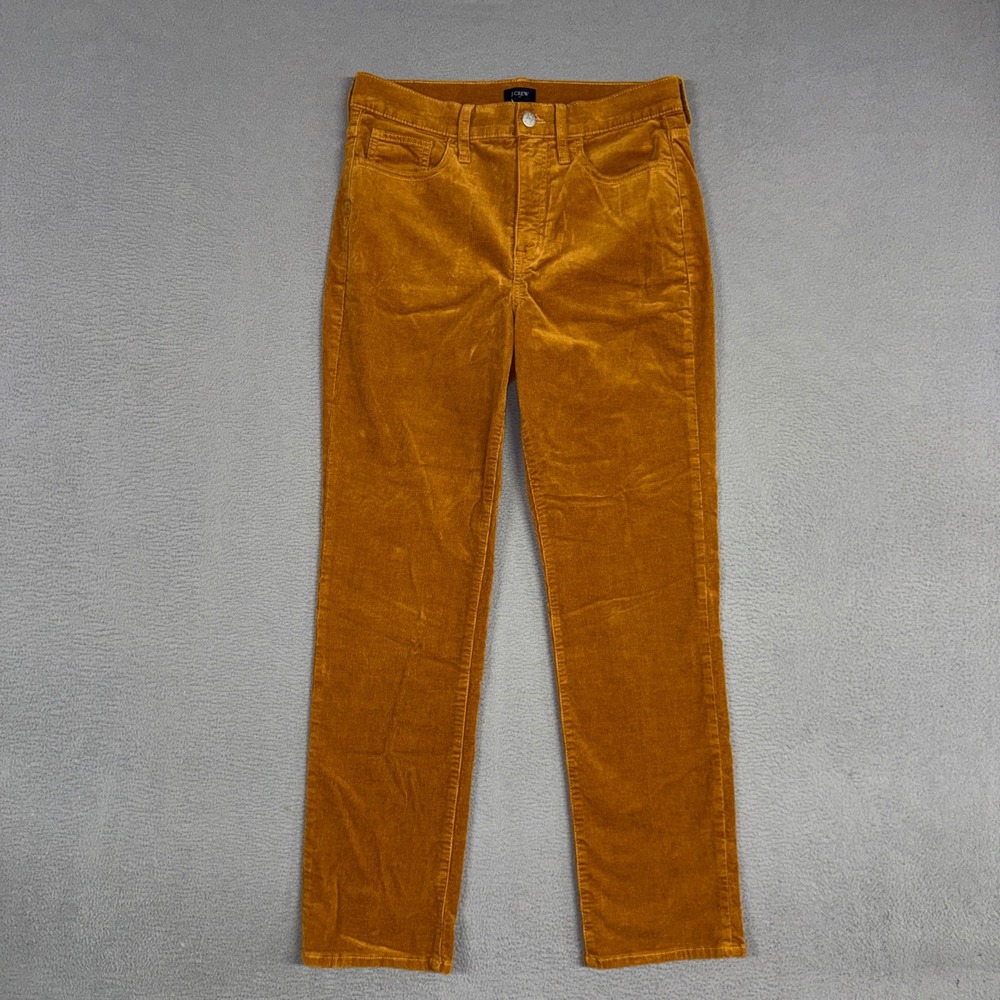 J Crew Pants Women 28 Amber Brown Straight Leg Corduroy High Rise Five Pocket